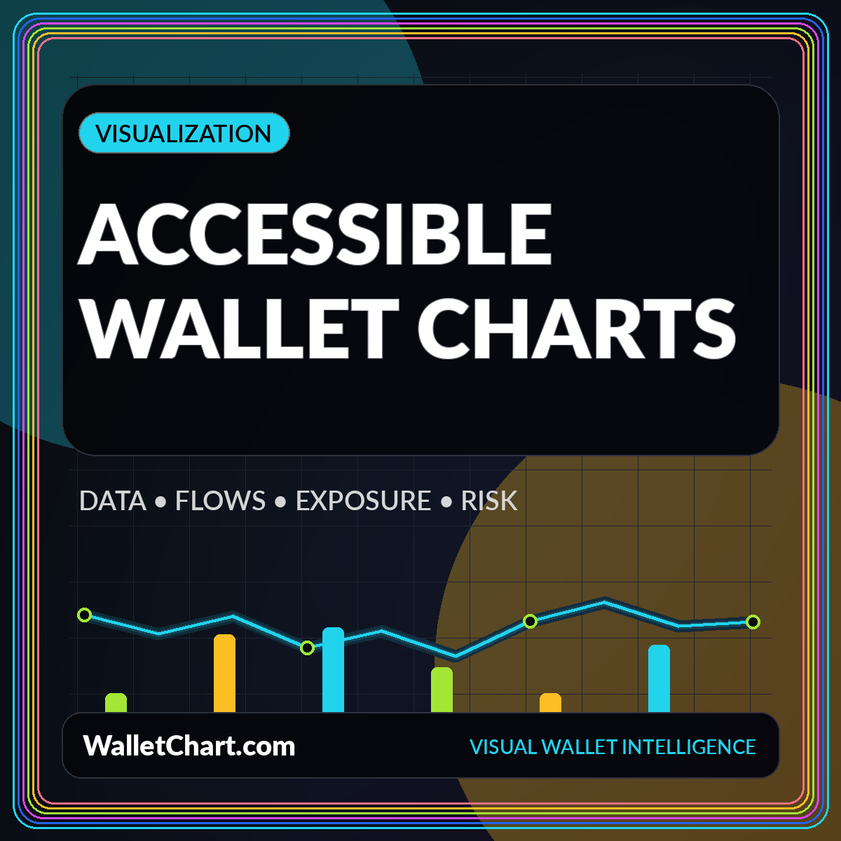 Neon editorial card for Accessible Wallet Visualizations